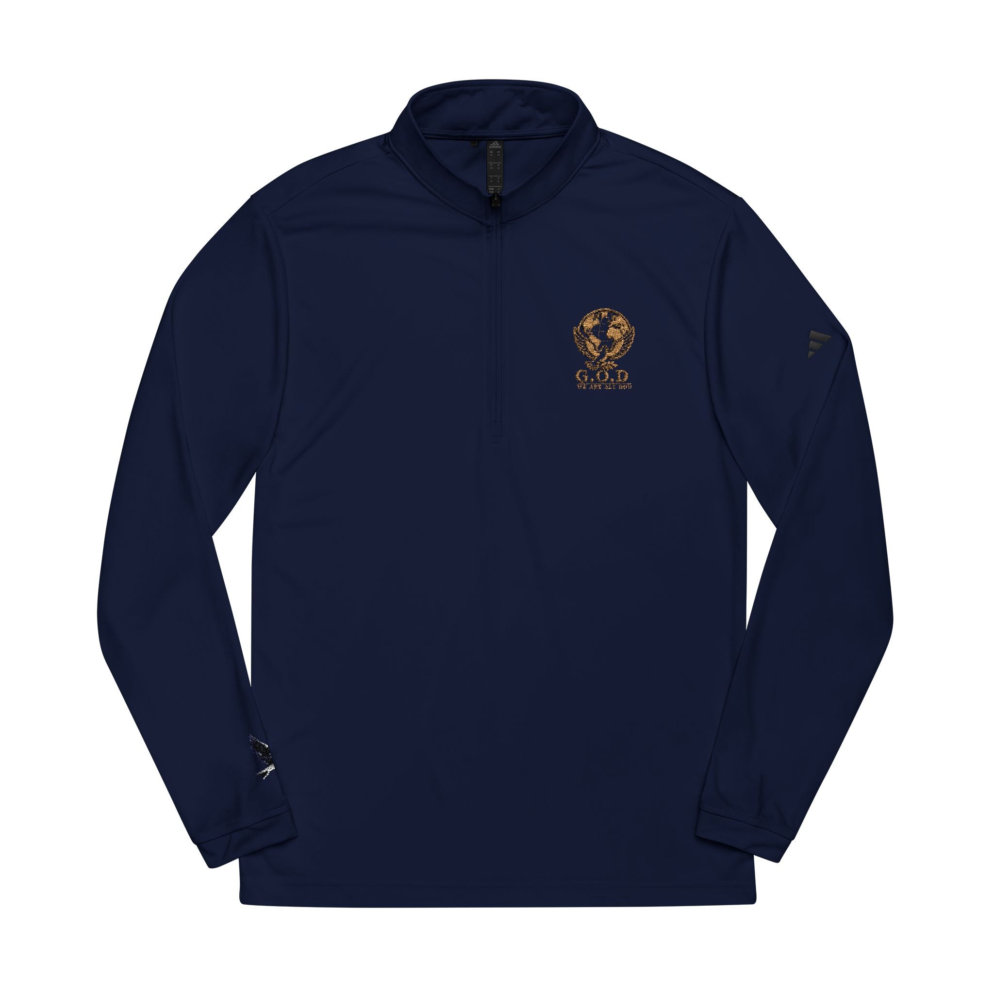 G.O.D 🕊️🌎 Signature Logo  — adidas® Performance Quarter-Zip Pullover (Embroidery)