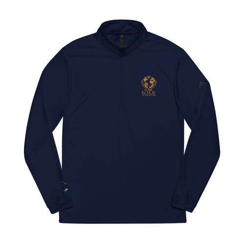 G.O.D 🕊️🌎 Signature Logo  — adidas® Performance Quarter-Zip Pullover (Embroidery)