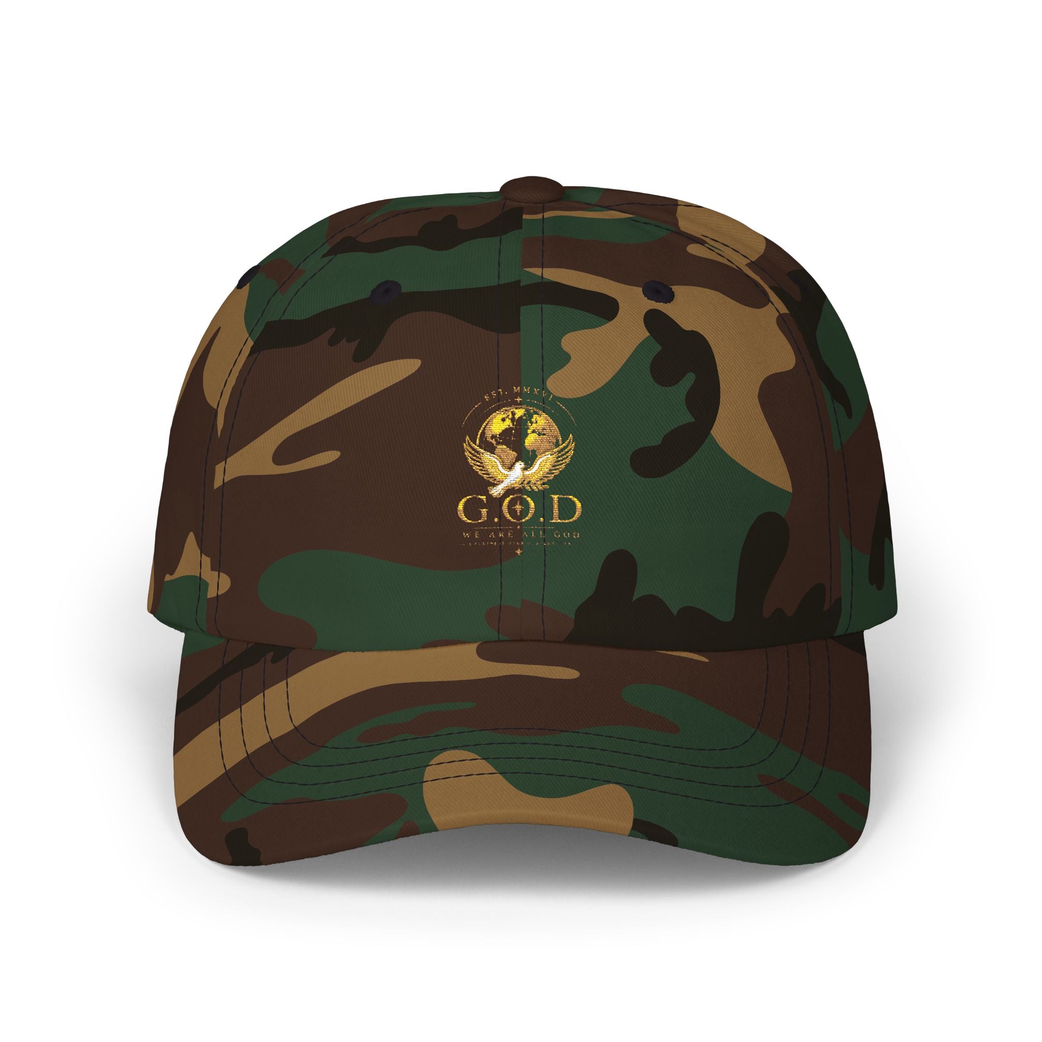 🕊️🌎 - GOD Globe Embroidered White Baseball Hat