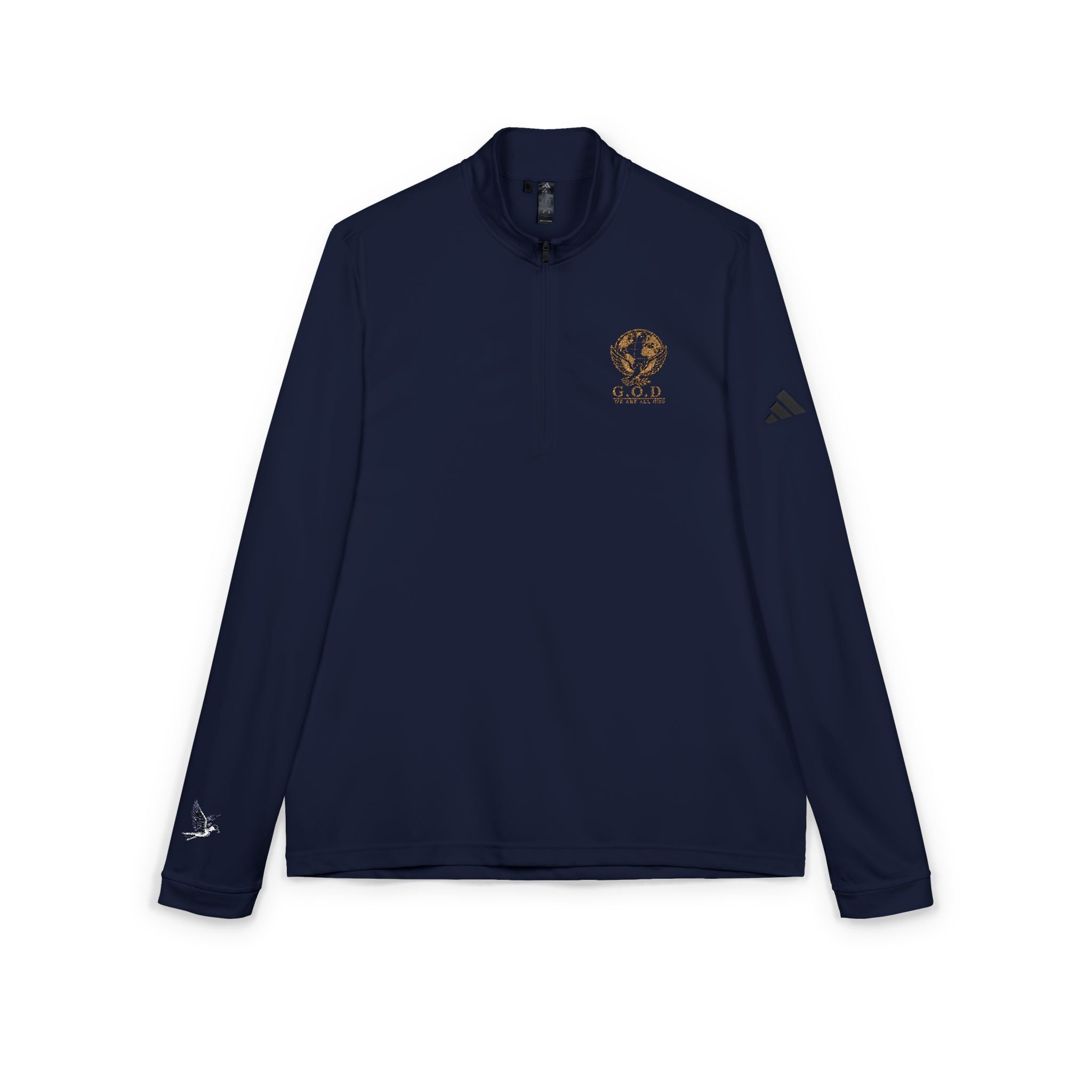 G.O.D 🕊️🌎 Signature Logo  — adidas® Performance Quarter-Zip Pullover (Embroidery)