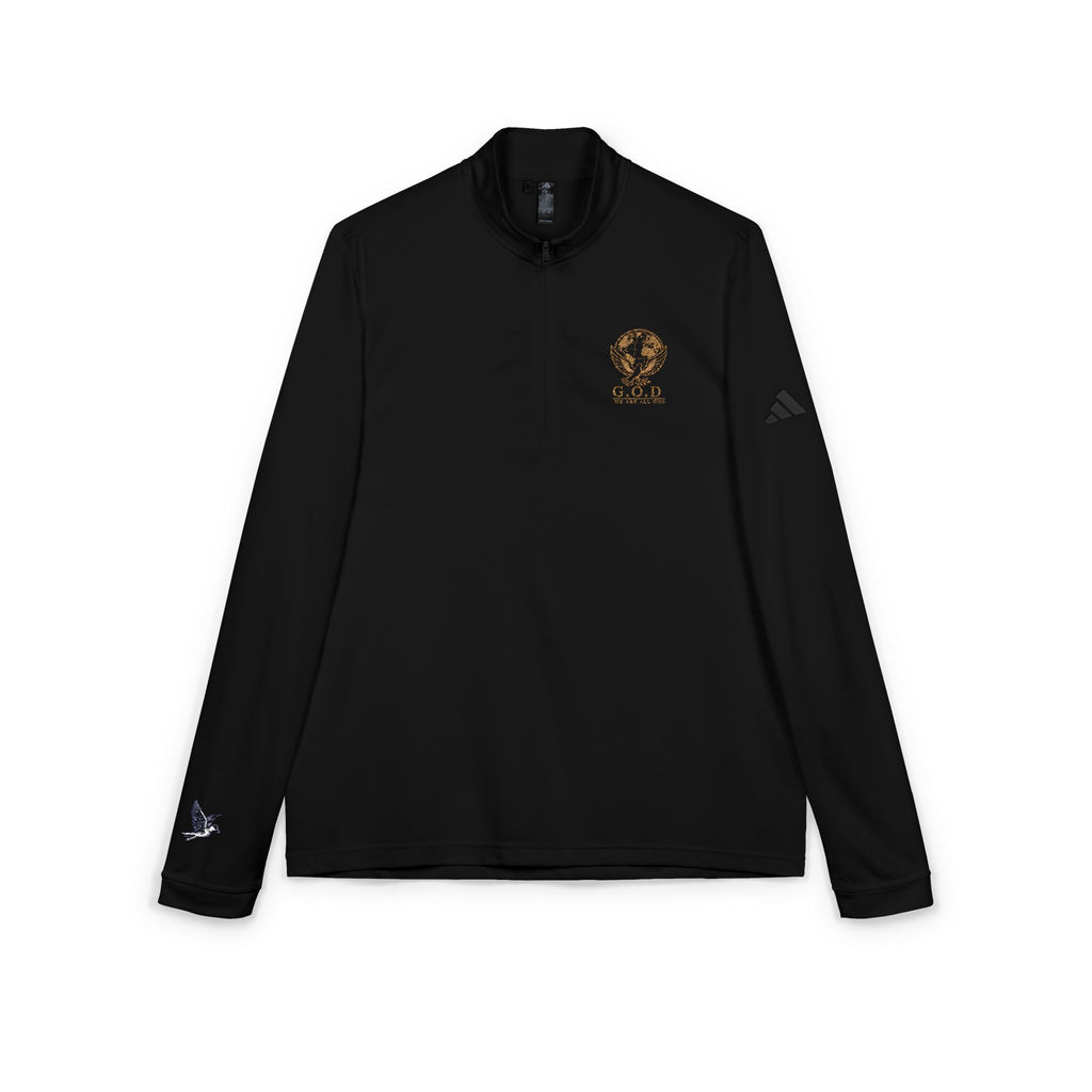 G.O.D 🕊️🌎 Signature Logo  — adidas® Performance Quarter-Zip Pullover (Embroidery)