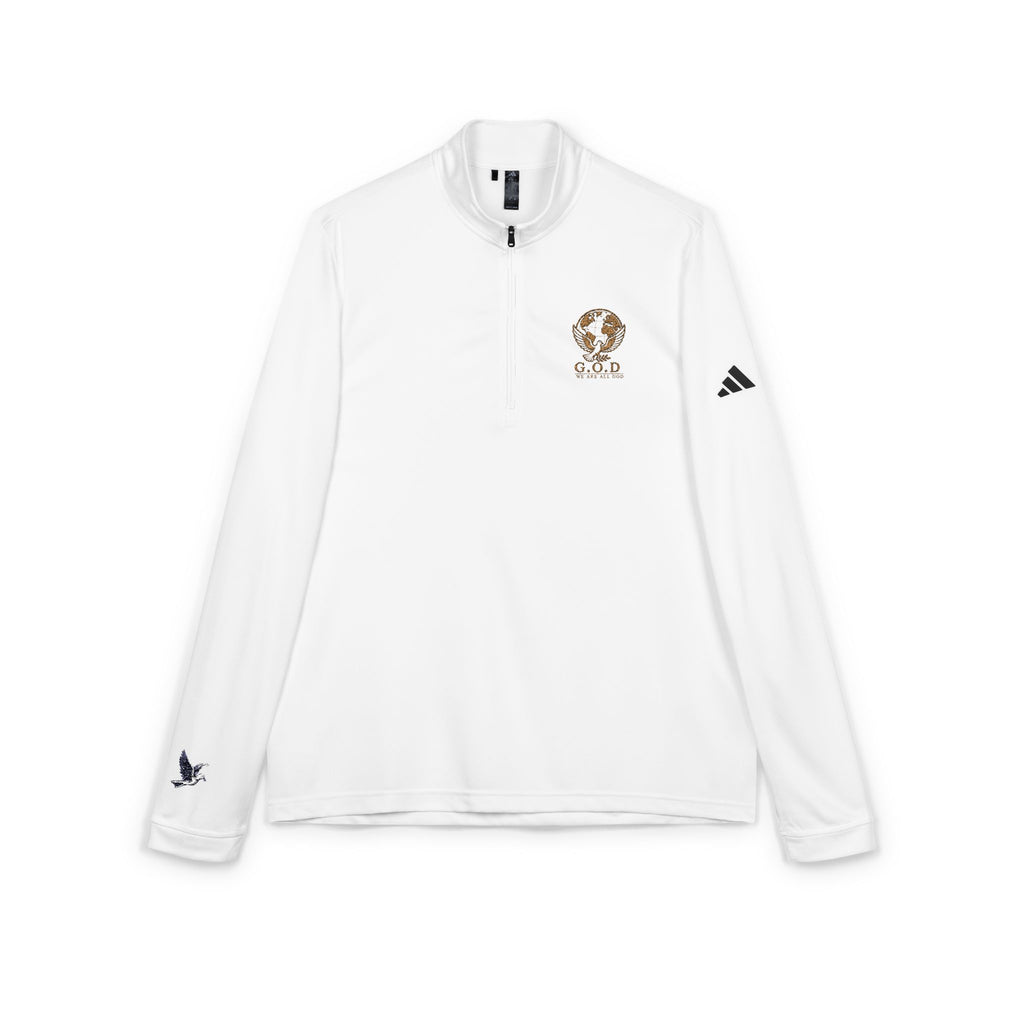 G.O.D 🕊️🌎 Signature Logo  — adidas® Performance Quarter-Zip Pullover (Embroidery)