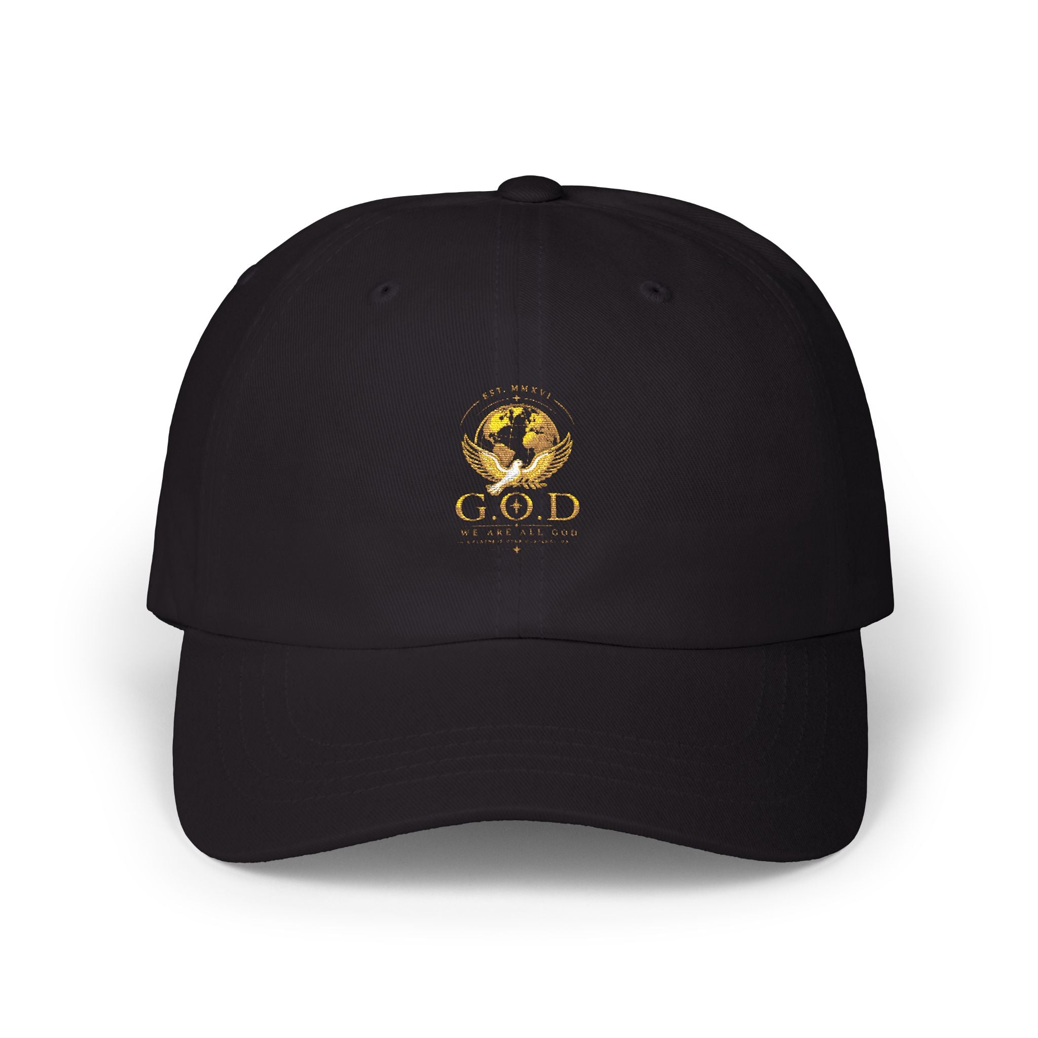🕊️🌎 - GOD Globe Embroidered White Baseball Hat