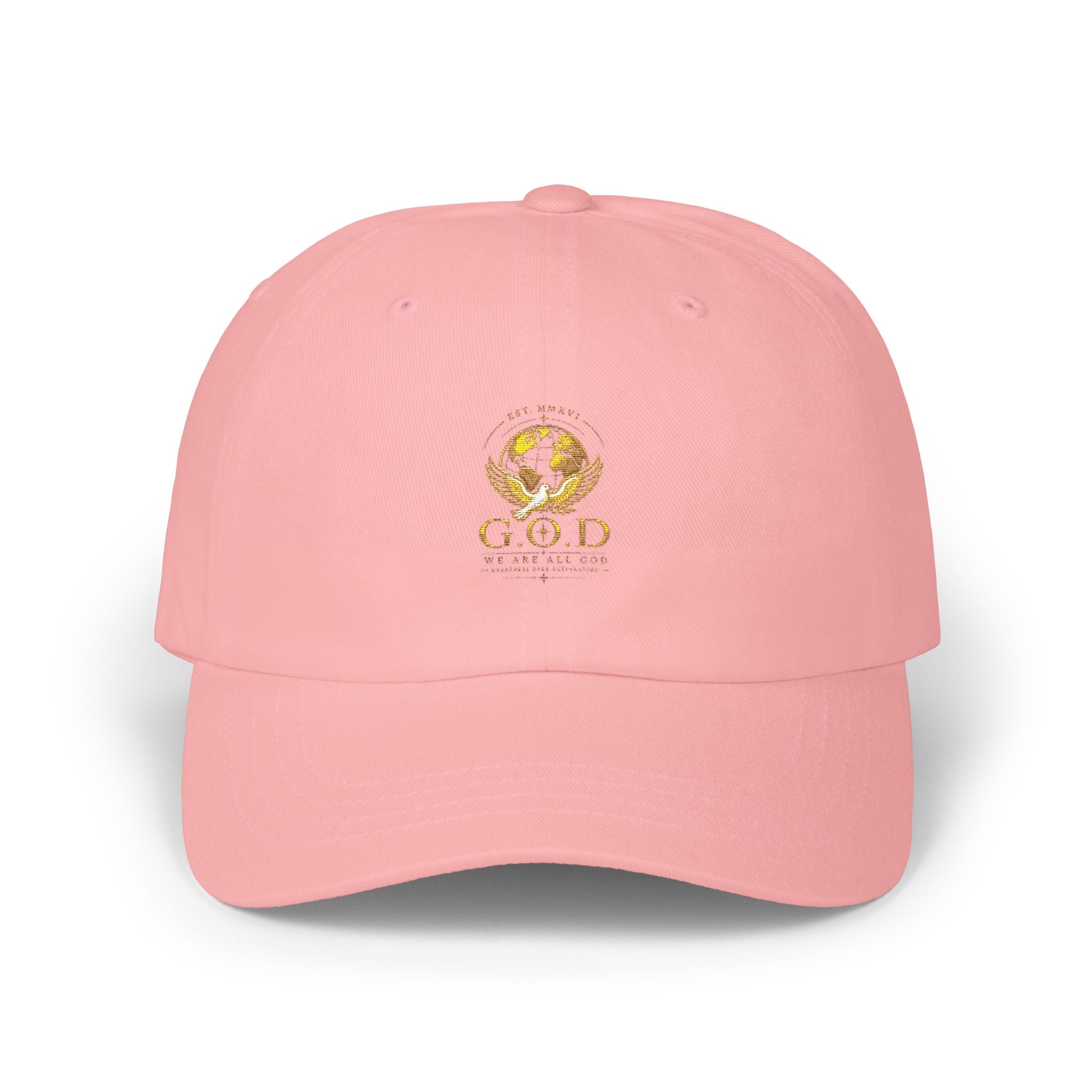 🕊️🌎 - GOD Globe Embroidered White Baseball Hat