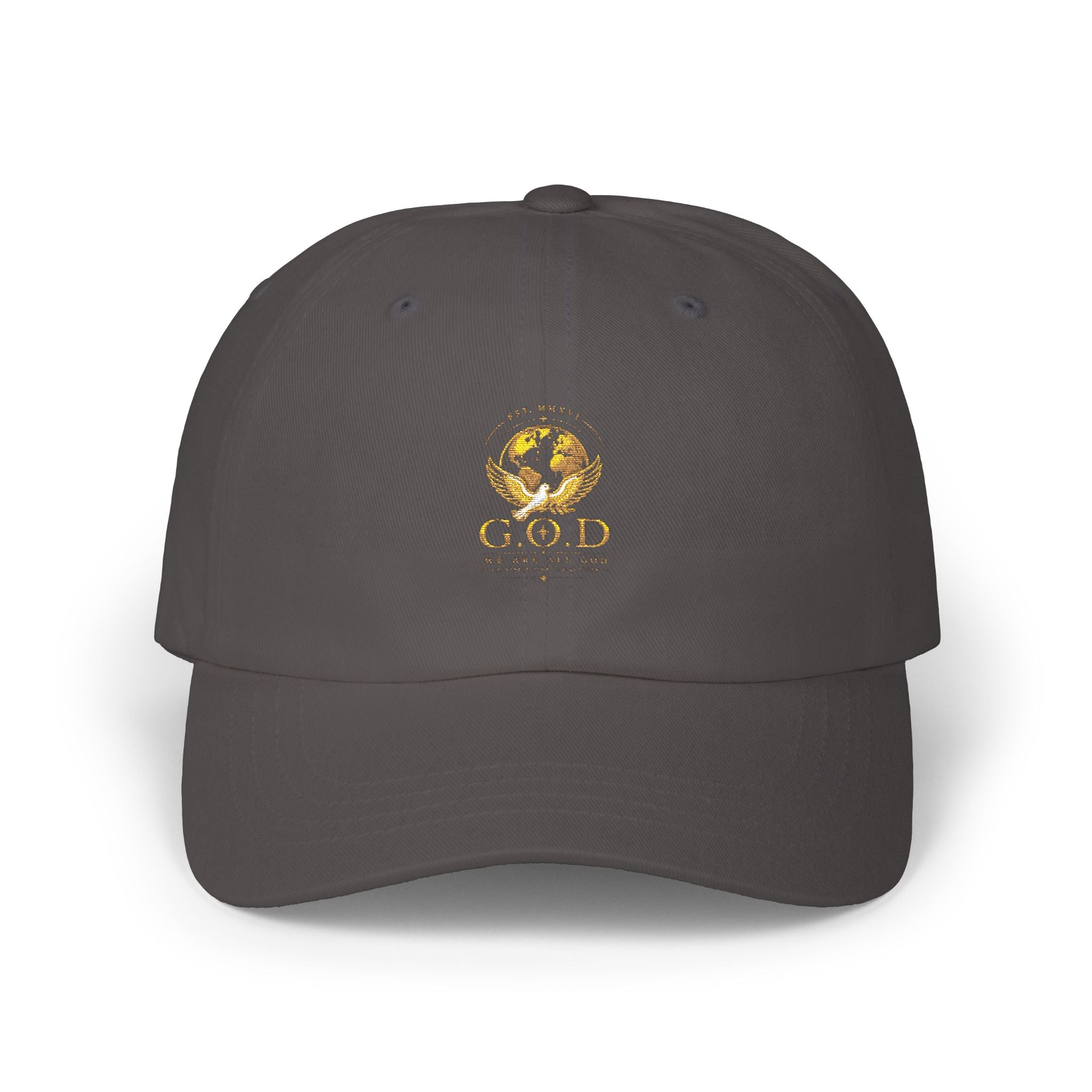 🕊️🌎 - GOD Globe Embroidered White Baseball Hat