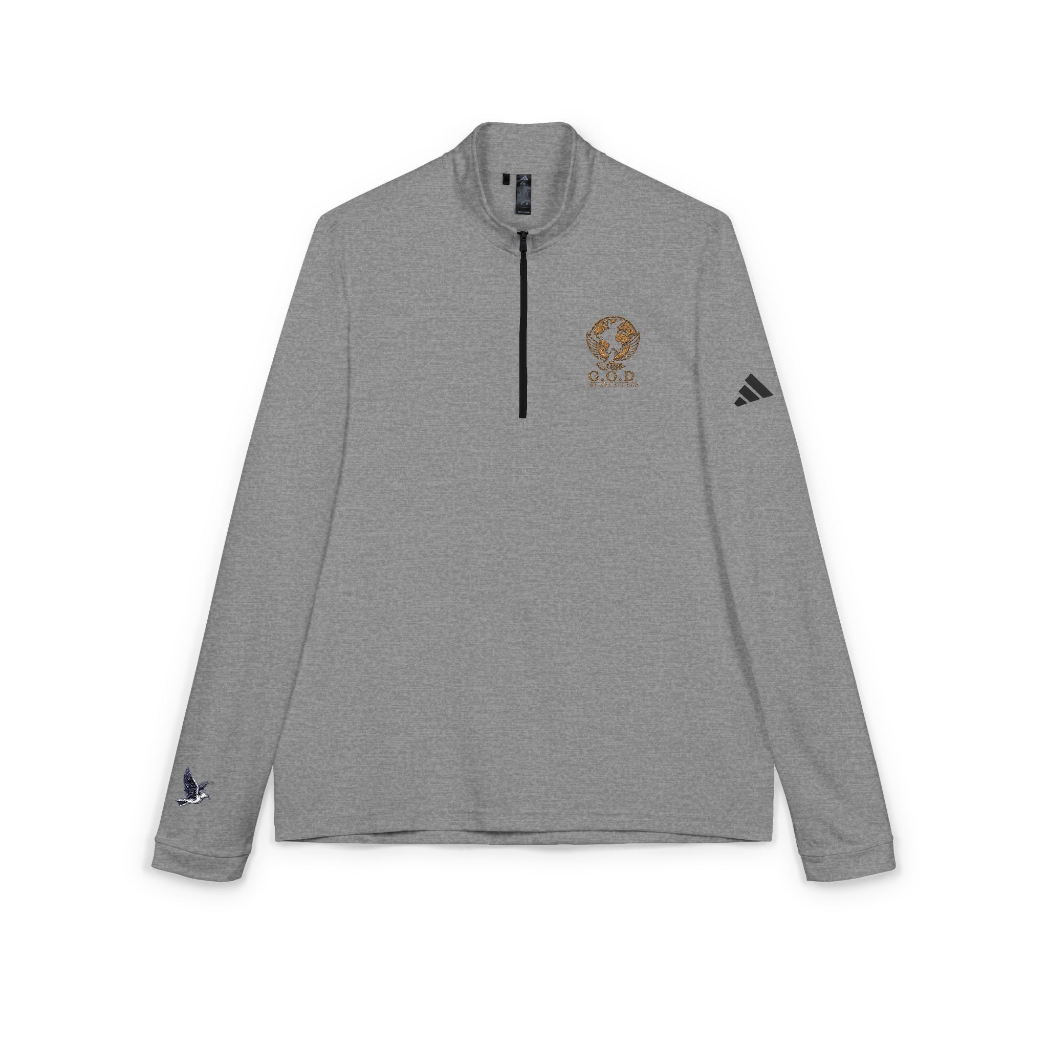 G.O.D 🕊️🌎 Signature Logo  — adidas® Performance Quarter-Zip Pullover (Embroidery)